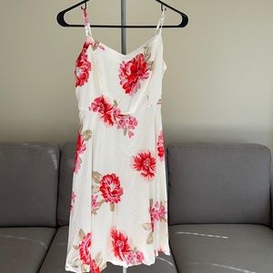 White and Red Floral dress